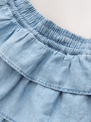Mid Blue Tiered Lightweight Denim Skirt - Image 7 of 8
