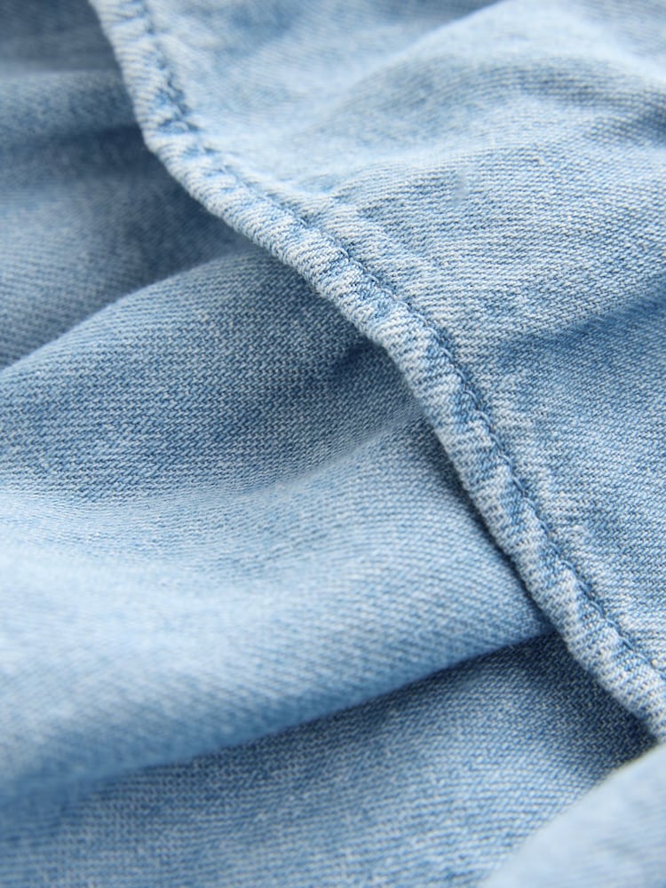 Mid Blue Tiered Lightweight Denim Skirt - Image 8 of 8