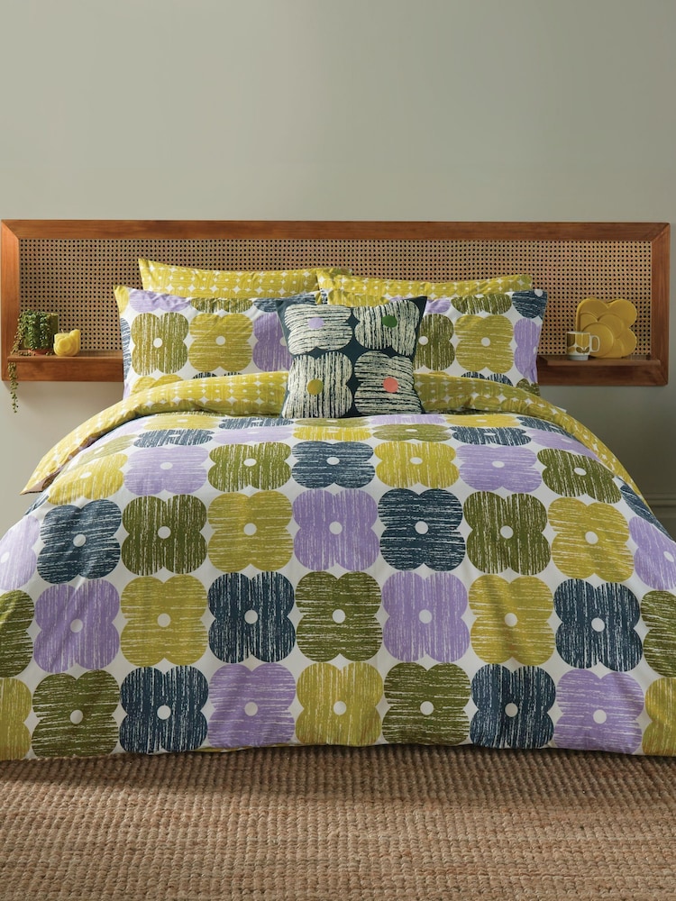 Orla Kiely Textured Flower Duvet Cover and Pillowcase Set - Изображение 1 из 6