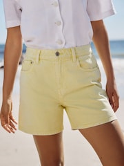 Green 100% Cotton Rigid Denim Shorts - Image 2 of 8
