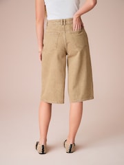 Beige Longline Jort Denim Shorts - Image 4 of 8