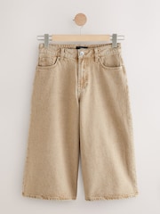 Beige Longline Jort Denim Shorts - Image 6 of 8