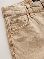 Beige Longline Jort Denim Shorts - Image 8 of 8
