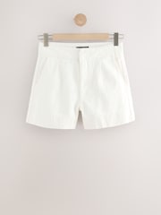 Ecru Distressed Denim 100% Cotton Shorts - Image 5 of 8