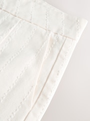 Ecru Distressed Denim 100% Cotton Shorts - Image 8 of 8