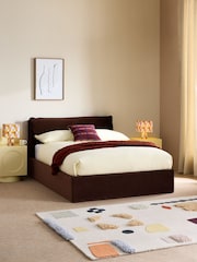 MADE.COM Velvet Dark Truffle Brown Ottoman Storage Bed Harlow - Image 1 of 5