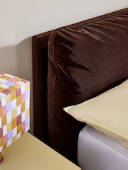 MADE.COM Velvet Dark Truffle Brown Ottoman Storage Bed Harlow - Image 2 of 5