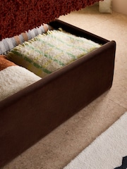 MADE.COM Velvet Dark Truffle Brown Ottoman Storage Bed Harlow - Image 3 of 5