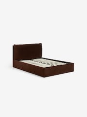 MADE.COM Velvet Dark Truffle Brown Ottoman Storage Bed Harlow - Image 4 of 5