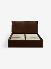 MADE.COM Velvet Dark Truffle Brown Ottoman Storage Bed Harlow - Image 5 of 5