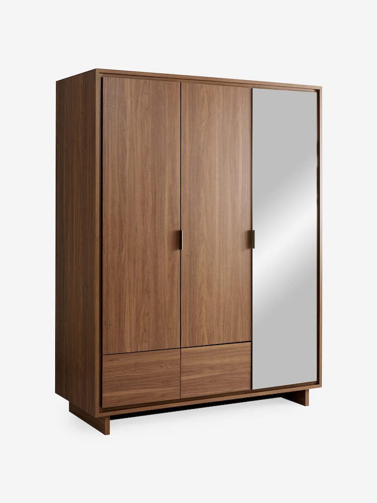 MADE.COM Dark Brown Kaci Mirror Triple Wardrobe - Image 2 of 6 MADE.COM Dark Brown Kaci Mirror Triple Wardrobe - Image 2 of 6
