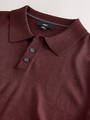 Brown Regular Fit Cotton Rich Short Sleeve Knit Polo Shirt - Image 3 of 3