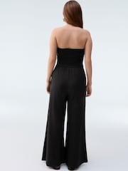 Black Bandeau Jersey 100% Cotton Jumpsuit - Image 2 of 7