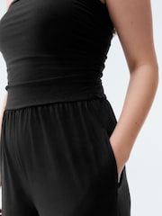 Black Bandeau Jersey 100% Cotton Jumpsuit - Image 4 of 7