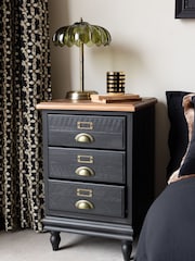 Rockett St George Black Apothecary Bedside Table - Image 1 of 7