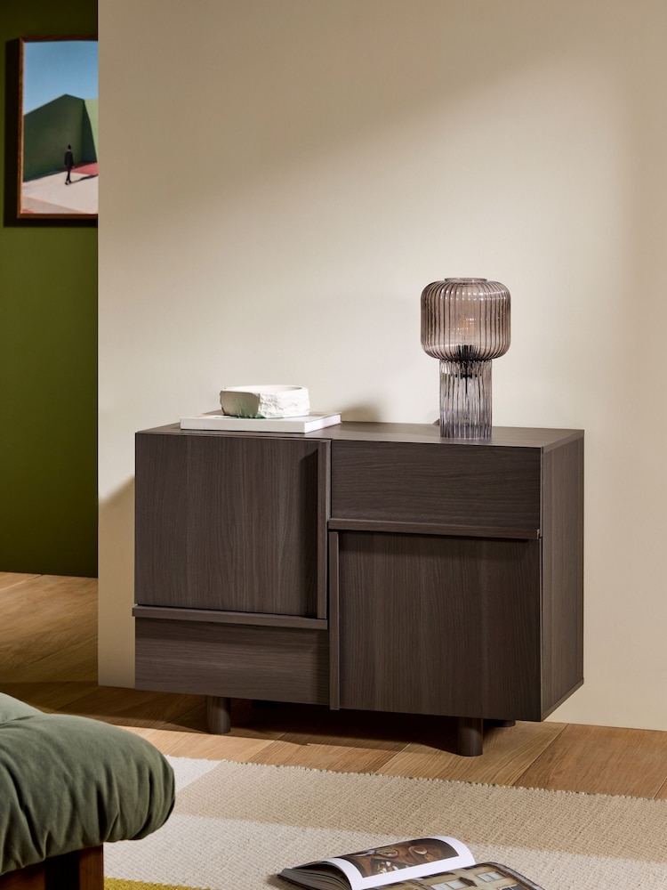 MADE.COM Dark Wood Effect Ascott Small Sideboard - Image 1 of 6