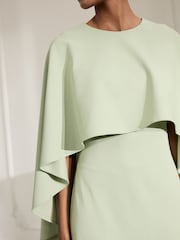 Sage Green Cape Maxi Dress - Image 5 of 8