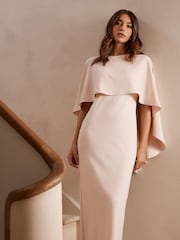 Blush Pink Cape Maxi Dress - Image 2 of 7