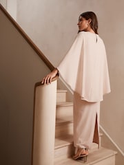 Blush Pink Cape Maxi Dress - Image 4 of 7