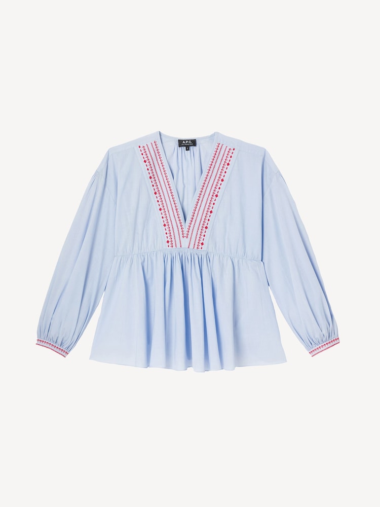 A.P.C. Blue Vera Blouse - Image 6 of 6