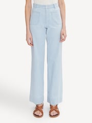 A.P.C. Pale Blue Emilie High Rise Flared Leg Jeans - Image 1 of 5
