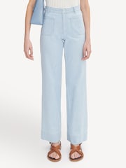 A.P.C. Pale Blue Emilie High Rise Flared Leg Jeans - Image 3 of 5
