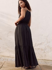 Black Modal Blend Maxi Skirt - Image 3 of 8