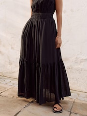 Black Modal Blend Maxi Skirt - Image 4 of 8