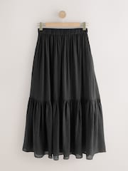 Black Modal Blend Maxi Skirt - Image 6 of 8