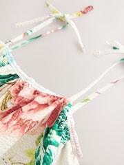 White Ground Textured Jersey Frill Bandeau Playsuit - Image 8 of 8