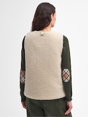 Barbour® Cream Dulsie 100% Cotton Borg Gilet - Image 5 of 8