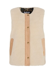 Barbour® Cream Dulsie 100% Cotton Borg Gilet - Image 7 of 8