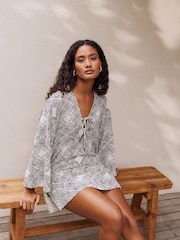 črna/bela - Kaftan za na plažo - Slika 4 iz 7