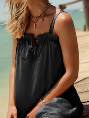 Black Jersey Mini Summer 100% Cotton Dress - Image 3 of 6