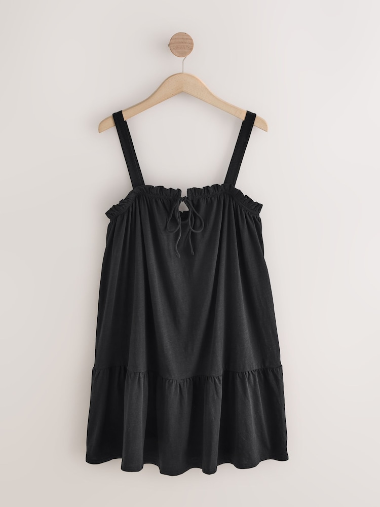 mini black cotton jersey dress Girls Soft Cotton Jersey Long Sleeve Twirly Dress | Black - Super Comfy Kids Clothing, 100% Cotton, Sensory Friendly, 8Y / Black