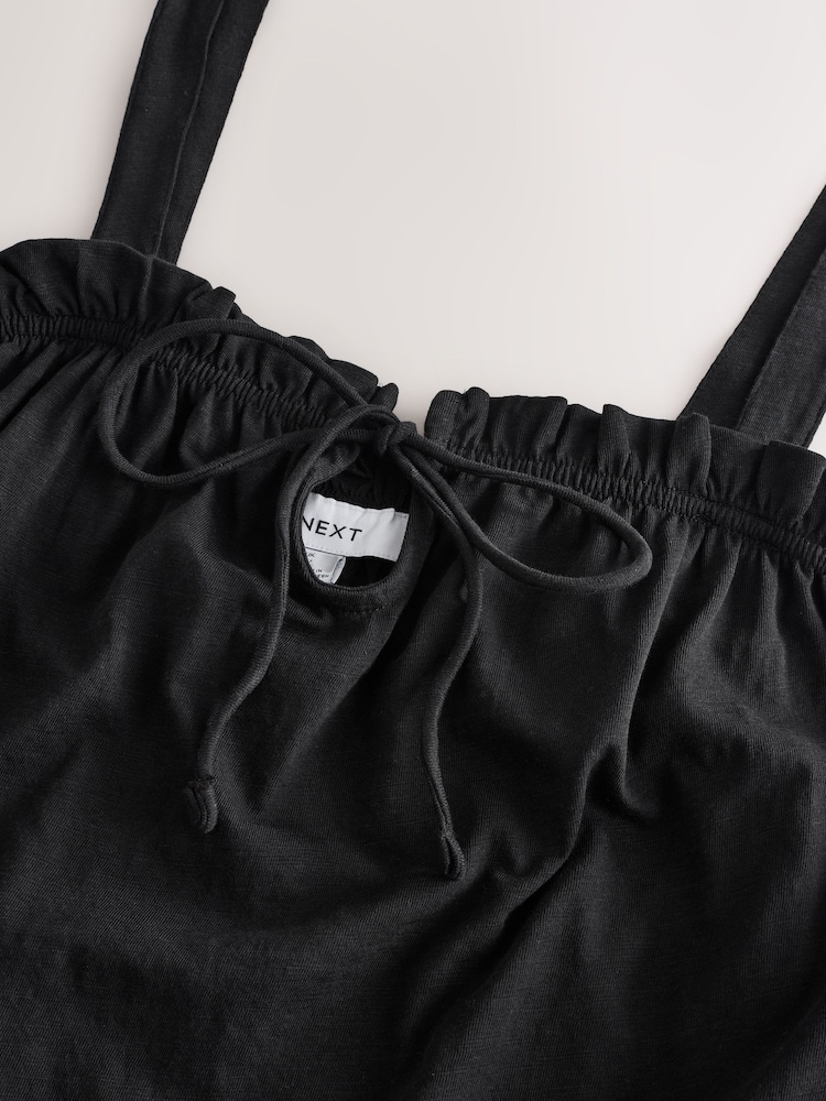 Black Jersey Mini Summer 100% Cotton Dress - Image 6 of 6