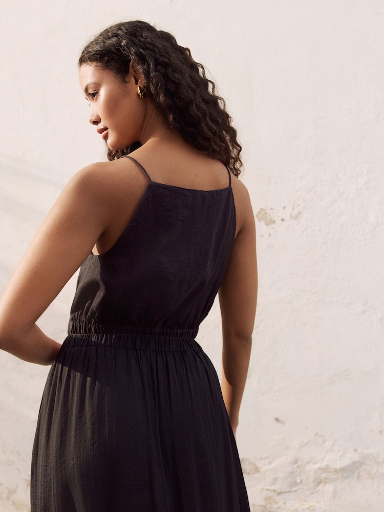 Black Modal Blend Square Neck Top - Image 2 of 8