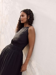Black Modal Blend Square Neck Top - Image 3 of 8