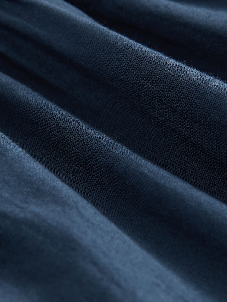 Navy Shirred Wide Leg 100% Cotton Jumpsuit - Image 9 of 9