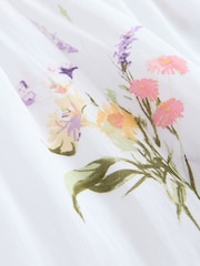 White Ground Puff Sleeve Midi Dress - Image 9 of 10