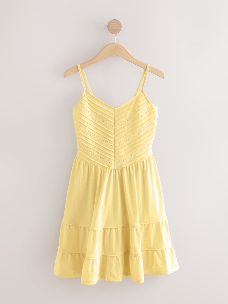 Yellow 100% Cotton Jersey Mini Dress - Image 1 of 3