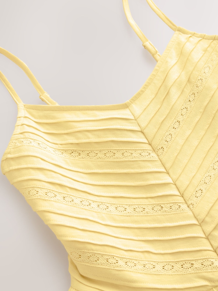 Yellow 100% Cotton Jersey Mini Dress - Image 2 of 3