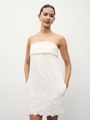 Cream Bandeau Shift Dress - Image 3 of 5
