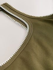 Khaki Green Jersey Midi Summer Dress - Image 2 of 3