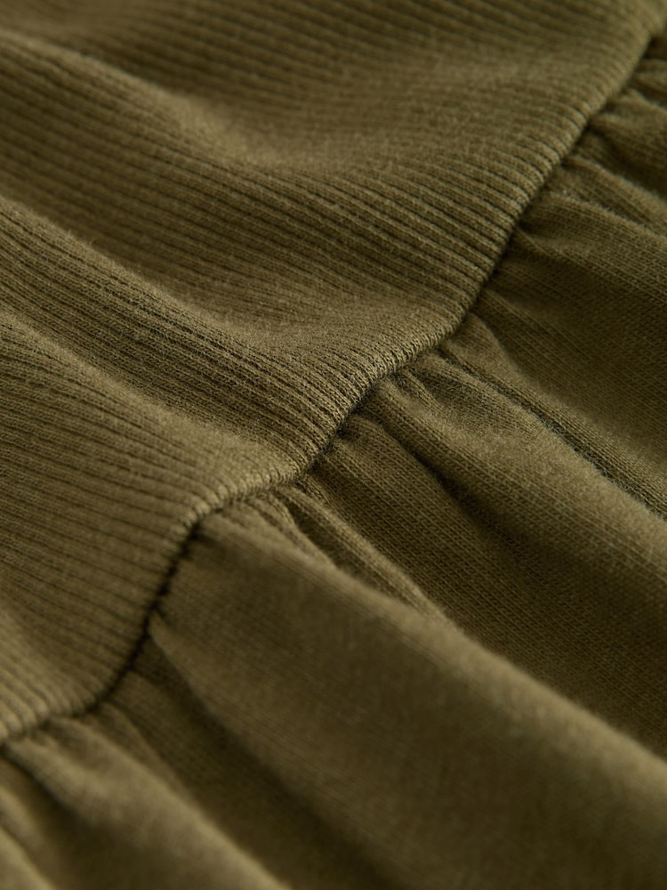 Khaki Green Jersey Midi Summer Dress - Image 3 of 3