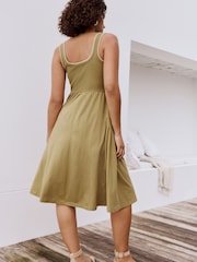 Verde cáqui - Vestido de verão Jersey Midi - Imagem 4 de 8
