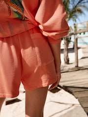 Orange 100% Cotton Jersey Shorts - Image 4 of 8