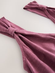 Plum Purple Jersey Wide Leg V-Neck Jumpsuit - Image 3 of 3