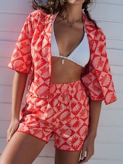 Red/Pink Summer Shirt With Linen - Image 1 of 12