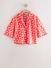 Red/Pink Summer Shirt With Linen - Image 10 of 12